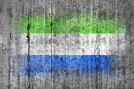 Sierra Leone flag painted on background texture gray concreteの写真素材