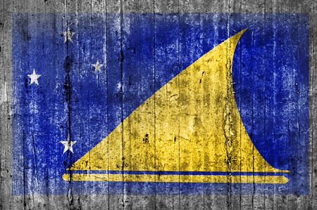 Tokelau flag painted on a concrete wallの写真素材