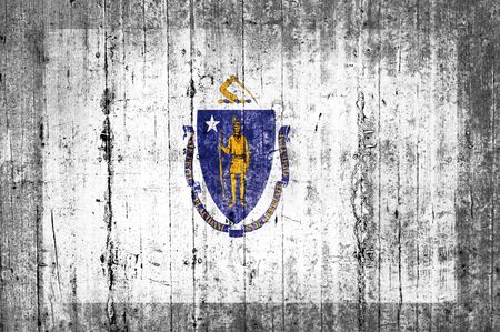 Massachusetts concrete flagの写真素材