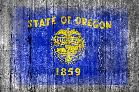 Oregon concrete flagの写真素材