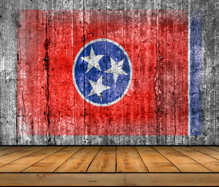 Tennessee concrete flag with wooden floorの写真素材