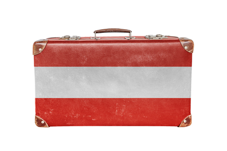 Vintage suitcase with Austria flagの写真素材