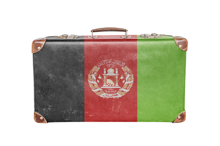 Vintage suitcase with Afghanistan flagの写真素材