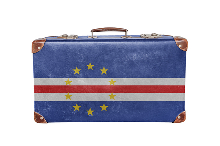 Vintage suitcase with Cape Verde flagの写真素材