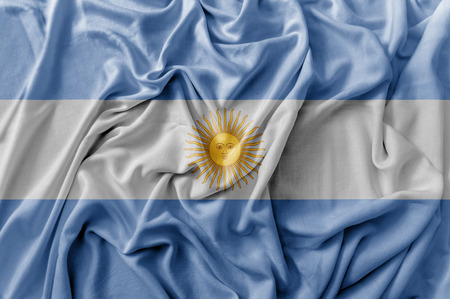 Ruffled waving Argentina flagの写真素材