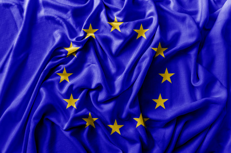 Ruffled waving EU flagの写真素材