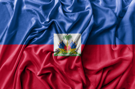 Ruffled waving Haiti flagの写真素材