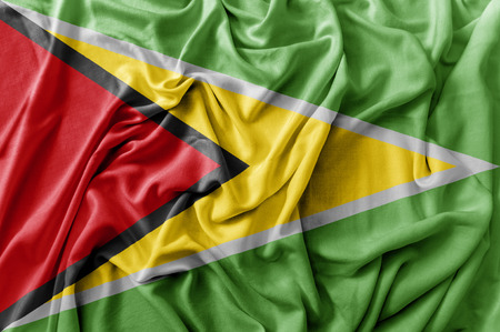 Ruffled waving Guyana flagの写真素材
