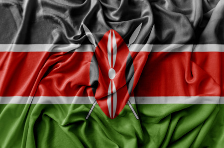 Ruffled waving Kenya flagの写真素材