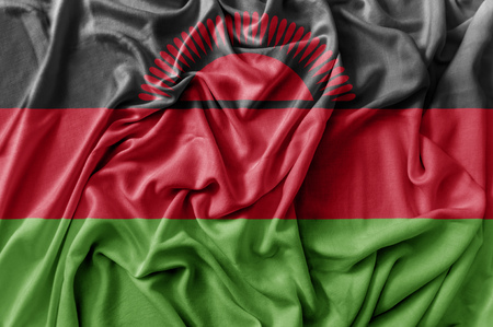 Ruffled waving Malawi flagの写真素材