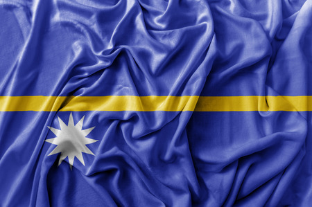 Ruffled waving Nauru flagの写真素材