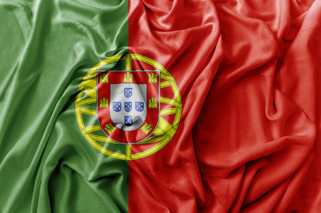Ruffled waving Portugal flagの写真素材
