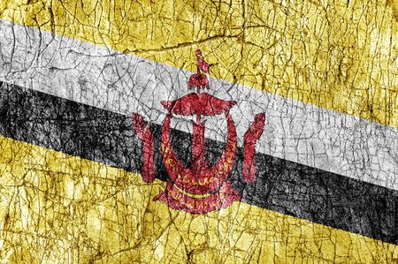 Grudge stone painted Brunei flagの写真素材