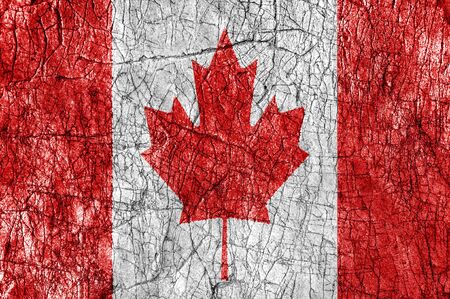 Grudge stone painted Canada flagの写真素材