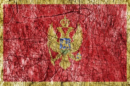 Grudge stone painted Montenegro flagの写真素材
