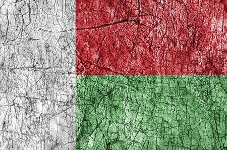 Grudge stone painted Madagascar flagの写真素材