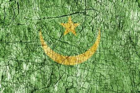 Grudge stone painted Mauritania flagの写真素材