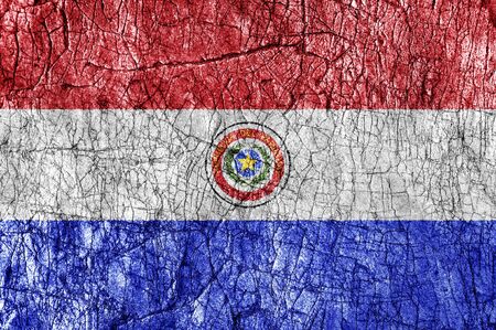 Grudge stone painted Paraguay flagの写真素材