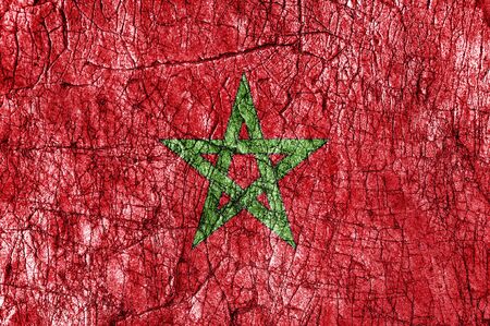Grudge stone painted Morocco flagの写真素材