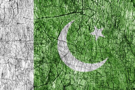 Grudge stone painted Pakistan flagの写真素材