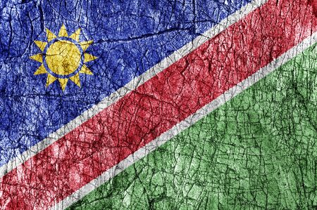 Grudge stone painted Namibia flagの写真素材