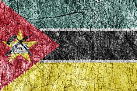 Grudge stone painted Mozambique flagの写真素材
