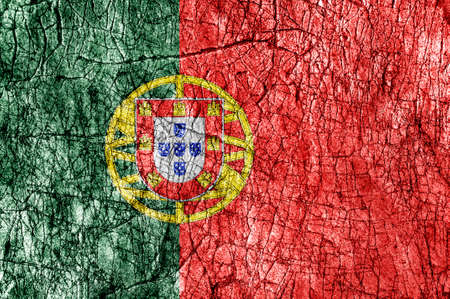 Grudge stone painted Portugal flagの写真素材