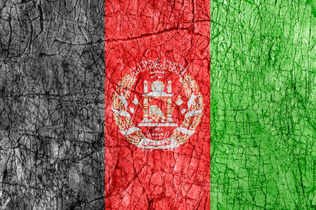 Grunged stone painted Afganistan flagの写真素材