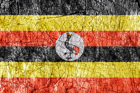 Grudge stone painted Uganda flagの写真素材