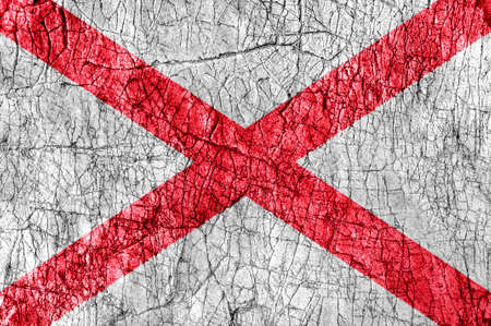 Grudge stone painted US Alabama flagの写真素材