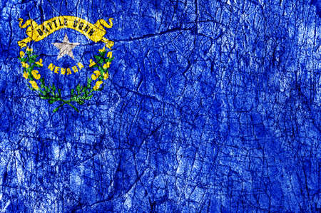 Grudge stone painted US Nevada flagの写真素材
