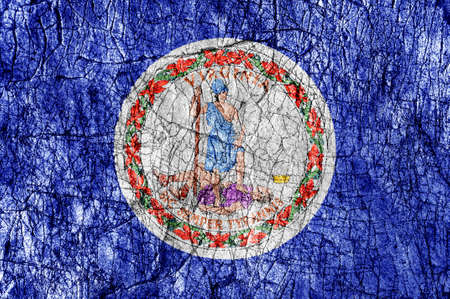 Grudge stone painted US Virginia flagの写真素材