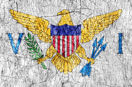 Grudge stone painted US Virgin Islands flagの写真素材