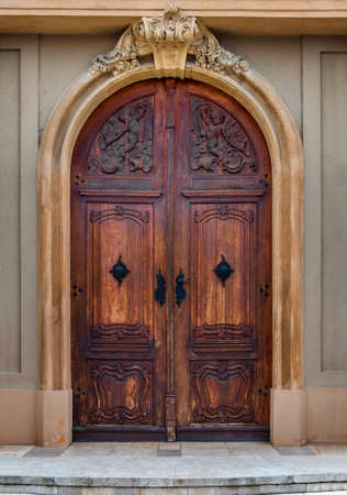 TIMISOARA - 15 OCTOBER, 2016 The Door of Roman Catholic Episcopal Church in Timisoara, Romaniaのeditorial素材