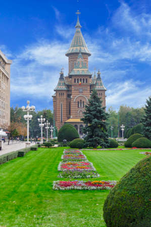 TIMISOARA, ROMANIA - 15 OCTOBER 2016 Romanian orthodox cathedral in Timisoaraのeditorial素材