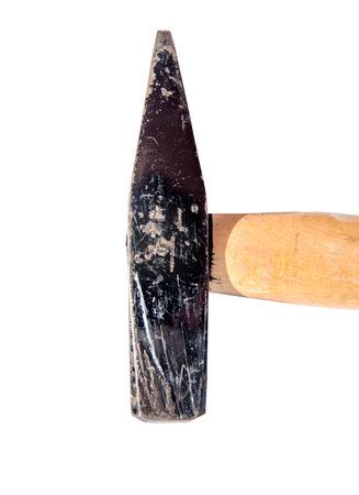 Old hammer handle equipment for construction and repair tool for workの写真素材
