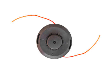 Lawnmower head trimmer for grass like garden machine on whiteの写真素材