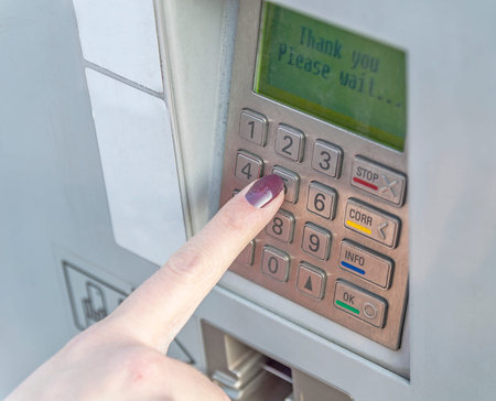 ATM machine button Password protected