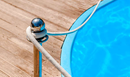 Blue spa swimming pool with clean waterの写真素材