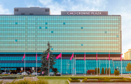 BELGRADE, SERBIA - JULY 21, 2019: Crowne Plaza building located in a new business center on Belgrade, Crowne Plazaのeditorial素材