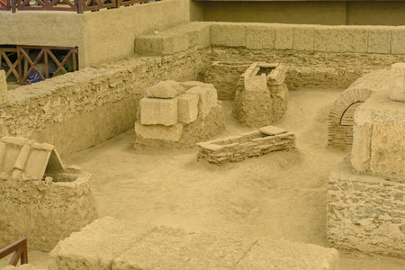 KOSTOLAC, SERBIA - JULY 21, 2019 RomanTomb of a stonework Viminacium archeological site near Danube river in Serbia, Kostolacのeditorial素材