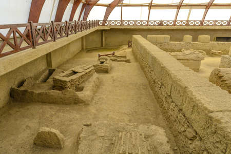 KOSTOLAC, SERBIA - JULY 21, 2019 Part of a RomanTomb in Viminacium archeological site near Danube river in Serbia, Kostolacのeditorial素材