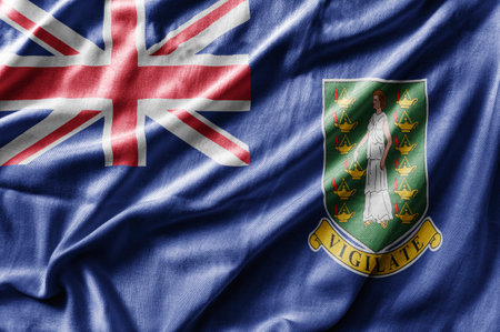 Waving detailed national country flag of British Virgin Islandsの写真素材