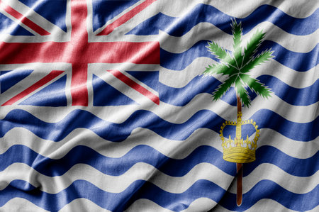Waving detailed national country flag of British Indian Ocean Territoryの写真素材