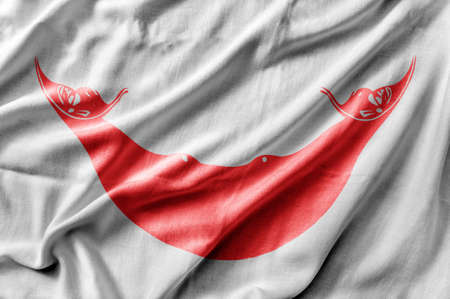 Waving detailed national country flag of Easter Islandの写真素材