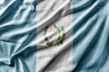 Waving detailed national country flag of Guatemalaの写真素材