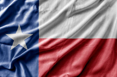 Waving detailed national US country state flag of Texasの写真素材