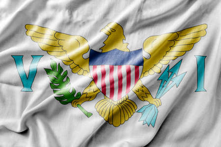 Waving detailed national US country state flag of Virgin Islandsの写真素材