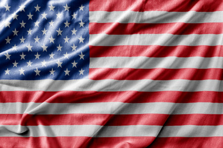 Waving detailed national country flag of United States of America