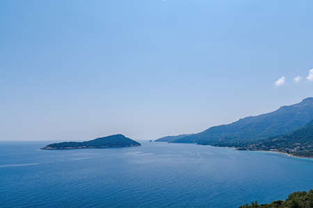 Beauty sea landscape in the summer at Greece island in the seaの写真素材